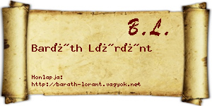 Baráth Lóránt névjegykártya