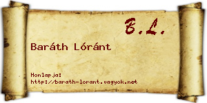 Baráth Lóránt névjegykártya